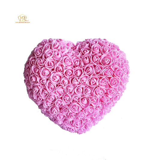 Corazón de Rosas Pequeño Rosado